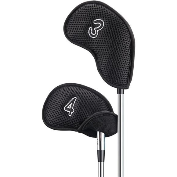 10Pcs/Pack New Meshy Golf Iron Covers Set Golf Club Head Cover Fit Most Irons - Picture 4 of 5